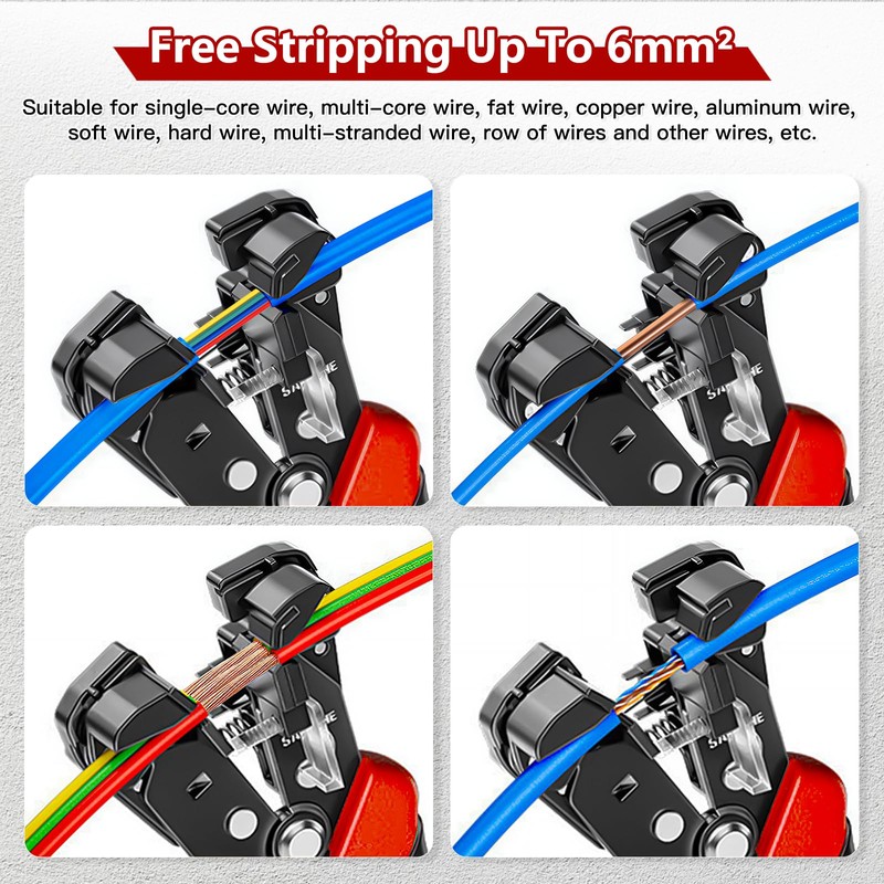 Wire Stripper, Automatic Wire Stripper and Cutting Pliers for 0.2-6mm²