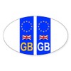 CafePress EU Number Plate Identifier for Great Britain Sticker Oval
