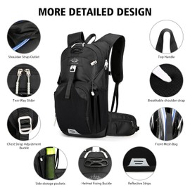 Hydration Backpack for Women Men, Luckits Water Pack with 2L Water Bladder Lightweight Hiking Rucksack Hydration Vest Bag Pack Riding Backpack for Outdoor Cycling Running Skiing Camping Climbing