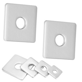 Ctyjia M4 Square Washer 20 PCS Flat Repair Washers, M4x10x10x1mm Stainless Steel Square Washers, Square Washer Plate with Round Holes