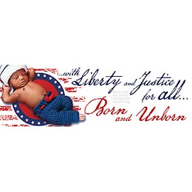 Heritage House '76 With Liberty and Justice For All Pro-Life Bumper Sticker
