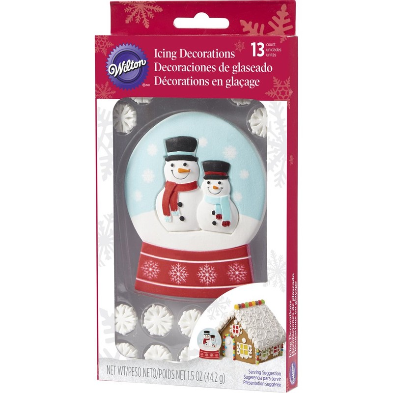 Wilton Giant Snow Globe Icing Decorations, 13-Count