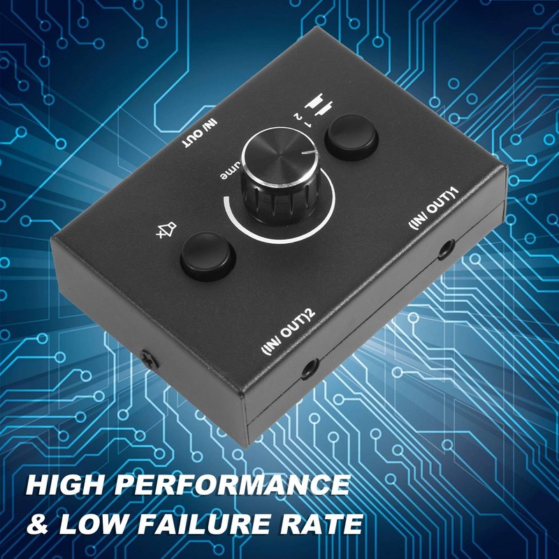 Hcskoss Audio Selector 3.5mm Earphone Splitter Audio Mixer Volume Controller