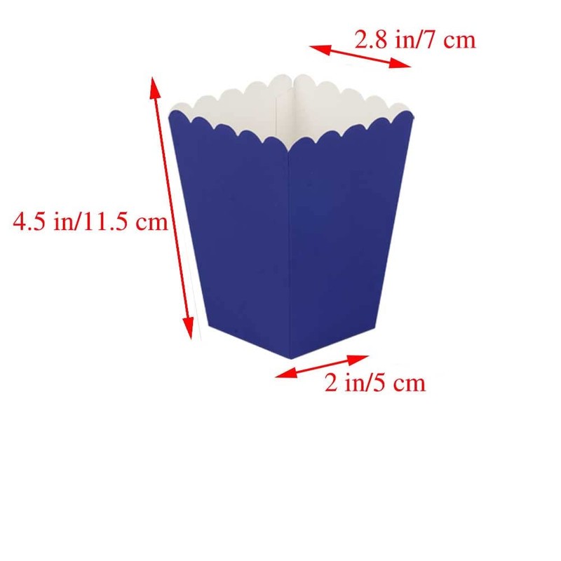 GAKA FAVOR Navy Blue Popcorn Boxes Mini Paper Popcorn Containers
