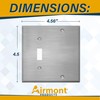 Stainless Steel Combination Switch Cover, Metal Wall Plate, 2 Gang