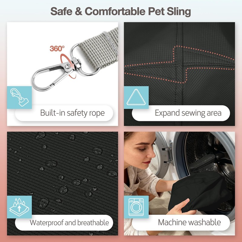 YUDODO Adjustable Dog Sling Carrier for Small Dogs, Puppy Crossbody