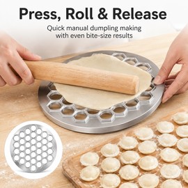 37-Hole Dumpling Maker for Homemade Pasta – Aluminum Ravioli Press Mold for Pelmeni, Meat Fillings & Pastry Prep