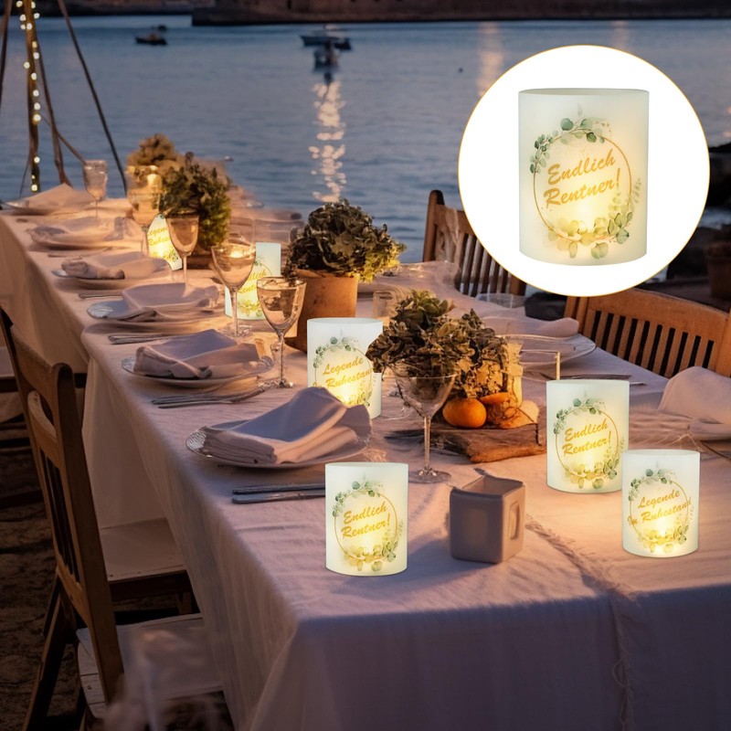 Retirement Decoration, 12 Lanterns, Table Decoration, Seutgjie Endlich Rentner Decoration