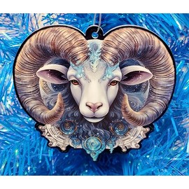 Zodiac Sign Aries Christmas Ornament (A136)