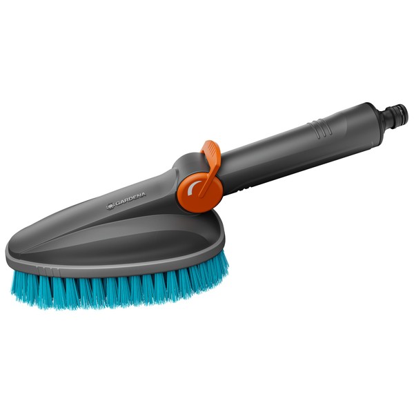Gardena Cleansystem Hand-Held Brush M hard: Scrubber with hose connection,