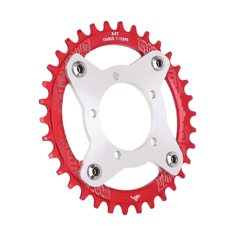34T 104 BCD Electric Bike Chainring and Adapter for Bafang