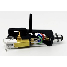 Cartridge and Stylus, Conical needle and Black Headshell with mounting bolts for Pioneer PL4, PL445, PL5, PL6, PL707, PL740, PL750, PLL1000, PL600, PL620, PL640, PL7