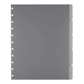 TUL Custom Note-Taking System Discbound Tab Dividers, 8 1/2" x 11", Letter Size, Gray