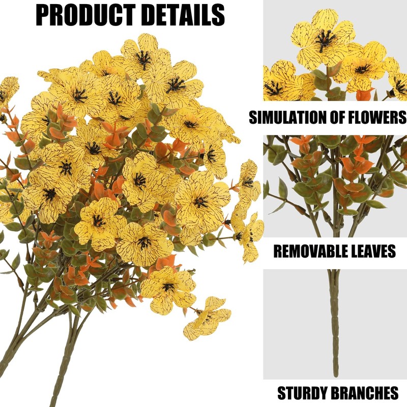 12 Plantas Artificiales con Flores para Decoración al Aire Libre