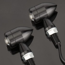 HAZAWA Micro LED Motorcycle Turn Signals Mini Blinkers Small Front Rear Indicator Compatible with Harley Davidson Honda Kawasaki Suzuki Triumph Yamaha Cruiser Choppers Street Bike (Style A)