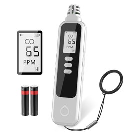 PUTECCH Carbon Monoxide Detectors Portable CO Detector Battery Powered, Handheld Carbon Monoxide Monitor Alarm Detector with LCD Display for Home/Outdoor/Travel (Batteries Included) (White)