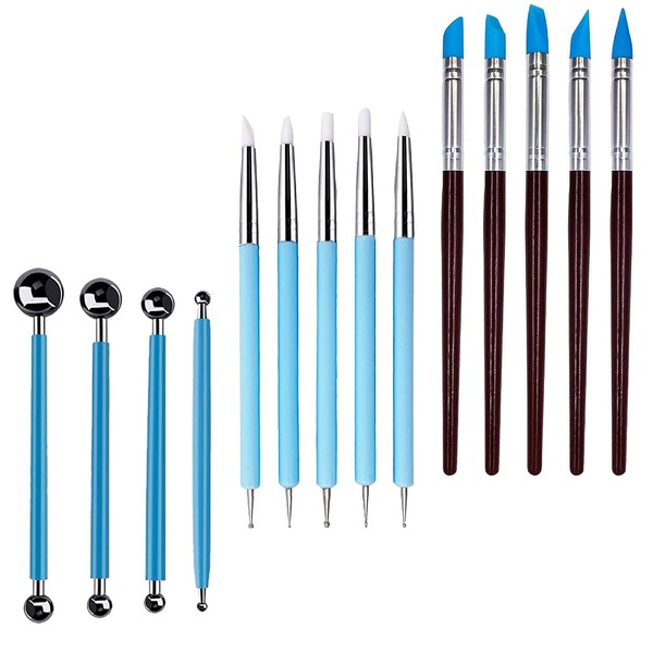 Juego de 14 herramientas para esculpir arcilla 10 pinceles de