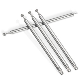Bingfu FM FM Portable Radio Antenna Replacement 7-Sections 74 cm Telescopic Antenna 4 Kit Compatible with TV ATSC DVB-T DVB-T2 Portable Indoor Radio Bluetooth Stereo Receiver AV Audio Vedio Home