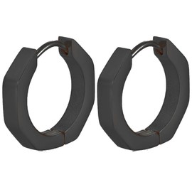 Caiyao 14K Gold Plated Stainless Steel Hypoallergenic Small Star Rectangle Heart Triangle Rhombus Square Horseshoe U Shape Huggie Earrings for Women Minimalist Lightweight Chunky Hoop Earrings, Metal,