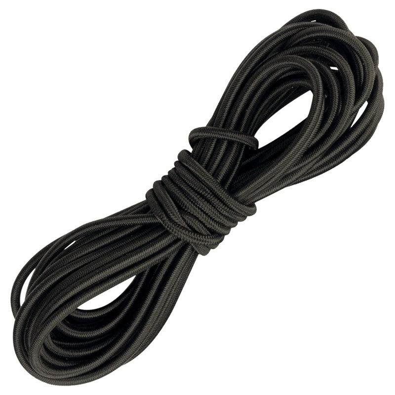 Langhorn black elastic bungee cord, 10 meter 32 feet 5/32”