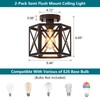 XSDeTu 2 Pack Farmhouse Semi Flush Mount Ceiling Light, Industrial
