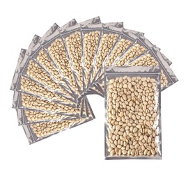 4CP 100 Pcs Glossy Mylar Bags Resealable Packaging with Clear Front, Smell Proof Flat Bags for Food Storage, Sealable Foil Pouch for Small Business, Packaing Bags for Lipstick,Necklaces Silver