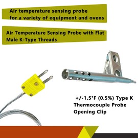 TL3163K k-Type thermocouple air Probe Stainless Steel Open Hole Clip for Air Temperature -40°F to 890°F