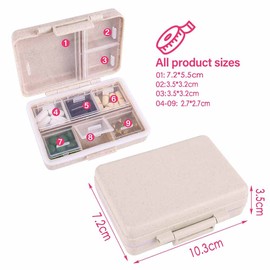 GeorgeX Pastillero Semanal de 7 Días, Pastillero Portátil de Viaje, Caja de Almacenamiento de Medicamentos con Siete Compartimentos para Medicamentos Vitamínicos (beige)