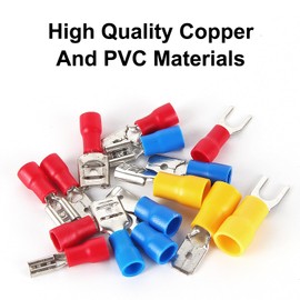 330PCS Electrical Crimp Connectors Kit 15 Types Male Female Spade Ring Fork Terminals 2.8mm 4.8mm 6.3mm Wire Connectors for Electrical Wiring