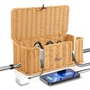 Socket Box, Rattan Handmade Cable Box, Cable Management Box, Under