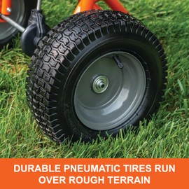 Agri-Fab 45-0576, 110lb Capacity Push Lawn Broadcast Spreader, Approximately Coverage of 1/3rd Acre (17,500 sq. ft.), 10-Ft Spread Width, Enclosed Gear Box, 12-Inch x 4-Inch Pneumatic Tires