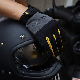 RAMHORN SAFETY Ultra Lightweight Work Gloves, Men Utility Multifunctional Mechanic Working Gloves Touch Screen, Flexible, Breathable, Wear-Resistant Gloves (YELLOW, M)