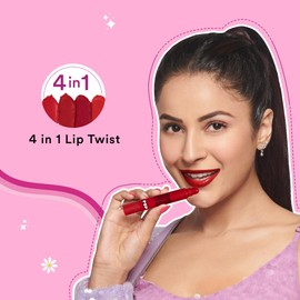 SUGAR POP 4 in 1 Lip Twist - 02 Rouge Delight | Multi-use Stackable Lipsticks for Women | Satin Matte Hydrating Formula | 6.4g
