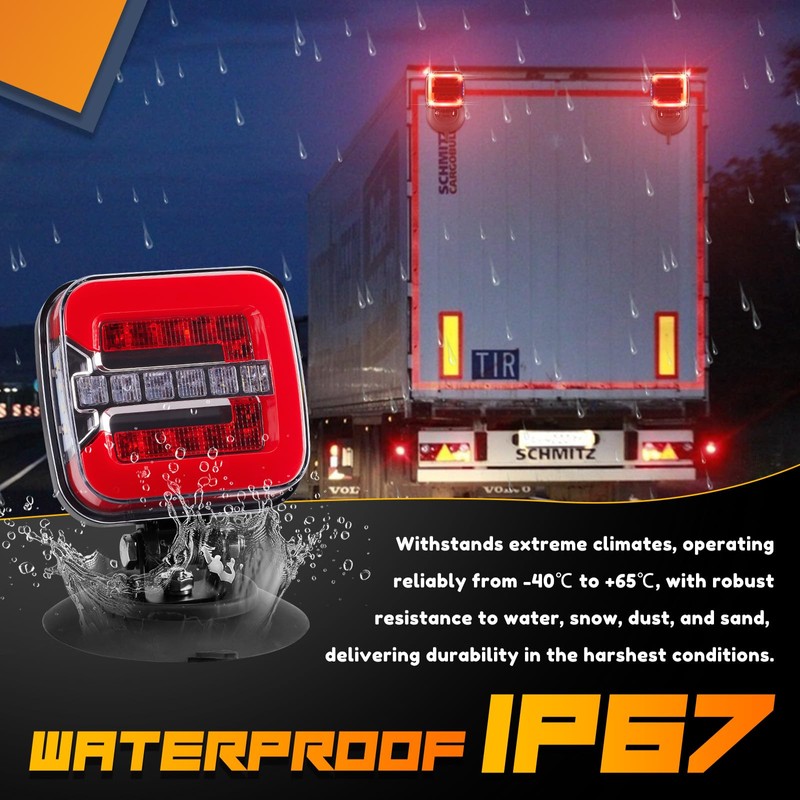 Wireless Trailer Lights Magnetic - Adjustable Magnetic Tow Light with