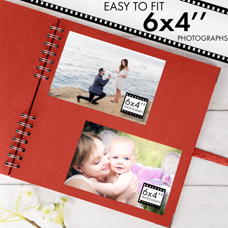 Bstorify 25.4 x 25.4 Cm Scrapbook Album 70 Pages Red