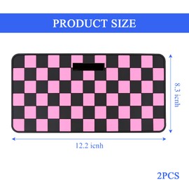 Wuyaoyao 2PCS Car Dashboard Anti Slip Mat, 12.2"×8.3" Non-Slip Dashboard Sticky Pad, PVC Car Dash Gripping Mat, Multifunctional Auto Grip Mat for Phones Sunglasses Keys Electronic Devices (Pink)