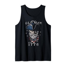 Retro Defiant Old Man Since 1776 American Patriotic Founding Tank Top