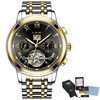 LIGE Men's Business Mechanical Watch with Calendar, Multi-Dial, 30m Water-Resistant,