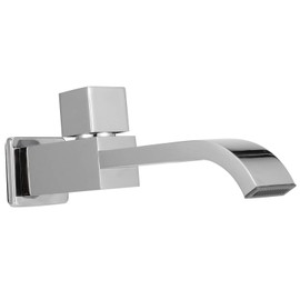 G1 / 2 Thread Wall Tap Single Cold Waterfall Sink Solid Brass Wall Mounted Sink Tap Bathroom Accessories (Chrome)