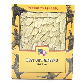 greenliek Grade A+ Hand Selected American Ginseng Slice Medium 4oz Box 美国花旗参片