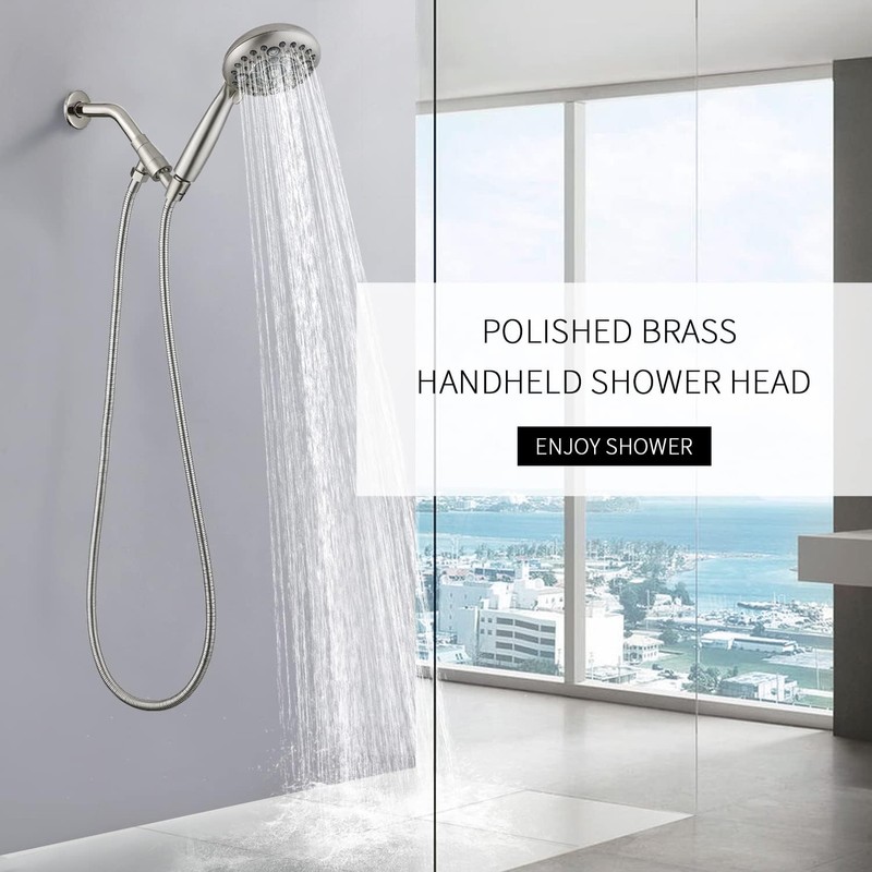 G-Promise Handheld Shower Head High Pressure 6 Spray Settings, Detachable