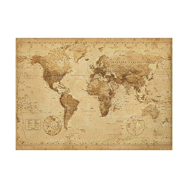 Old World Map Edible Icing image Cake Toppers