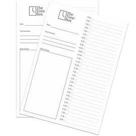 Die Zeit Box - Timeboxing Daily Planner Pad - To Do List - A5 English 2 x 50 Pages (100 Days) - Minimalist Tasks, Appointment & Schedule According to Proven Timeboxing Method