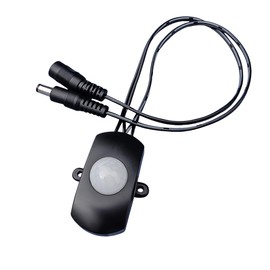 Clearhill 5-24V Motion Sensor Switch with 5521DC Male and Female Connector(Black),Automatic Sensor Switch for Indoor DIY LED Lighting,Such as Kitchen,Cloakroom,etc.