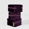Dansmiy ジュエリーボックス, ベルベット素材, ミラー付き, リング・ピアス・ネックレス収納ケース, 多色展開, 旅行用 (復元性ベルベット, 紫色)