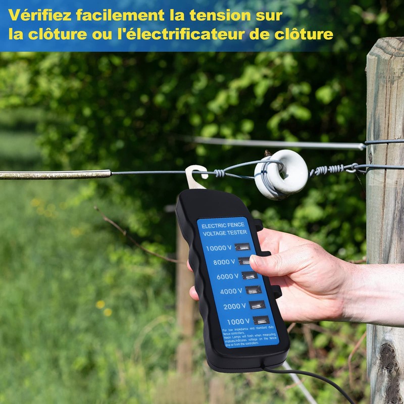 Pilipane Electric Fence Tester 10000V Backlight Voltage Tester Electric Fence