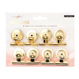 American Crafts Maggie Holmes Magnet Studio Magnetic Clips 8/Pkg-Gold (3 Pack)