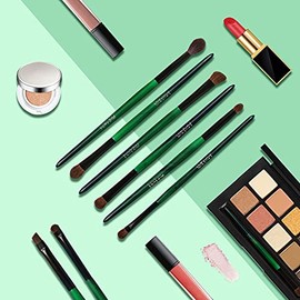 Juego de brochas de maquillaje para ojos, 8 piezas, pelo suave y mango de madera real, para sombra de ojos, pincel delineador de ojos, cepillo de...  