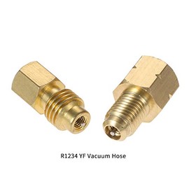Aupoko 2 PC R1234YF Vacuum Hose Pump Adapter 1/2 LH x 1/4 SAE SAE Female FL Brass Valve Core, Fit for Refrigeration Conversion