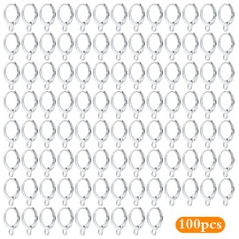 Earrings with Jump Hook,100 Pieces Round Leverback Earring Hooks Earwires Replacement French Style,Silver